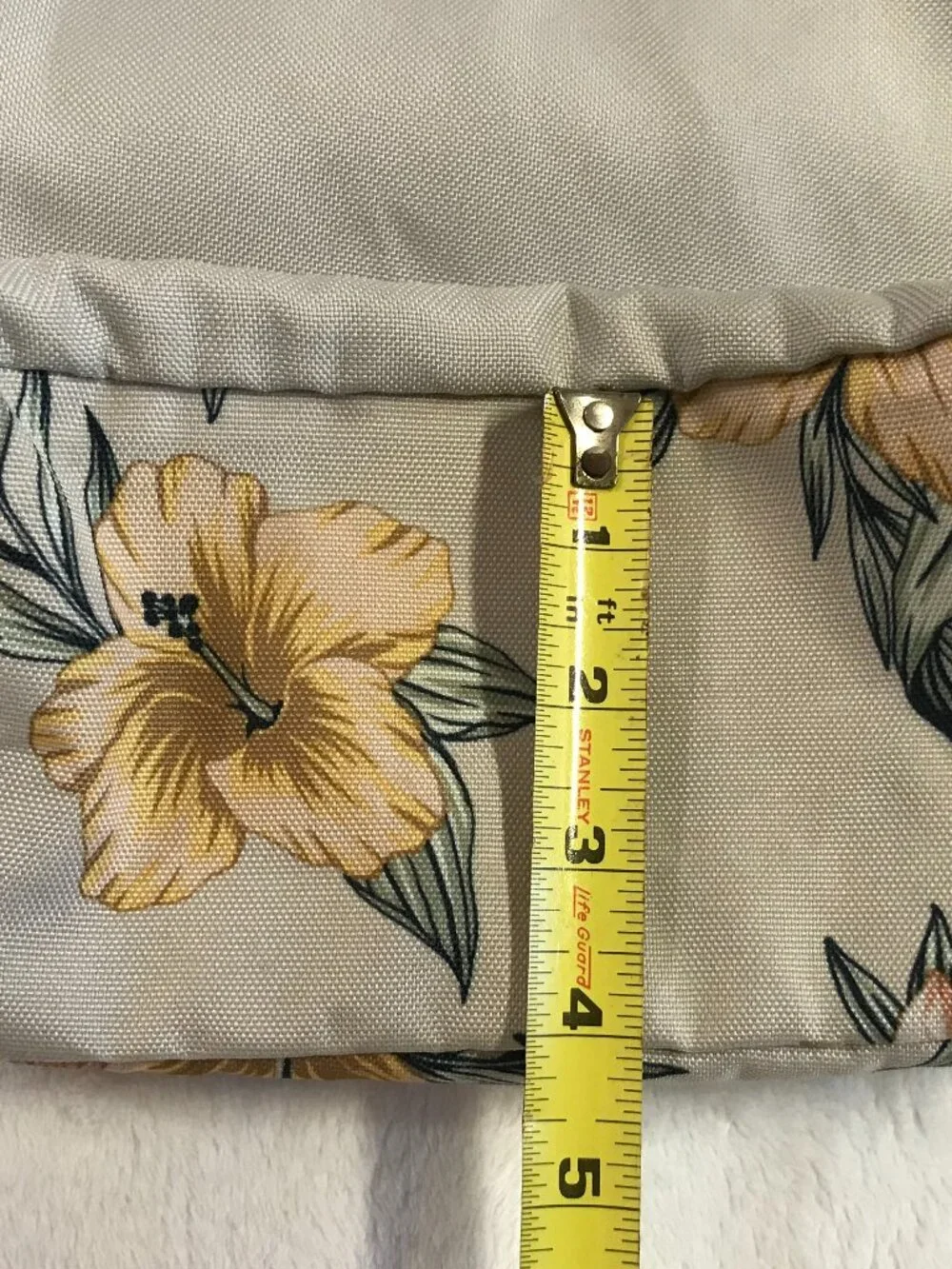 Roxy Floral Print Small Backpack Light Gray